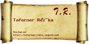 Taferner Réka névjegykártya